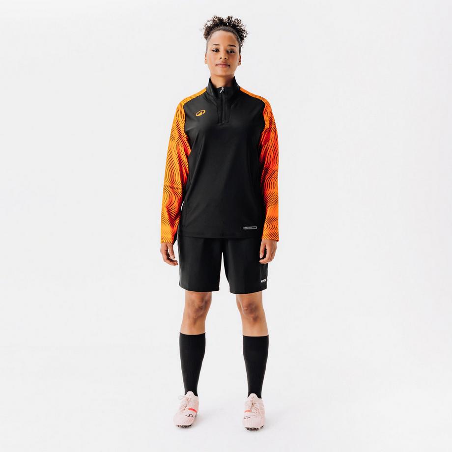 KIPSTA  Sweatshirt 1/2-Zip Viralto Wavy Club in Schwarz und Orange 