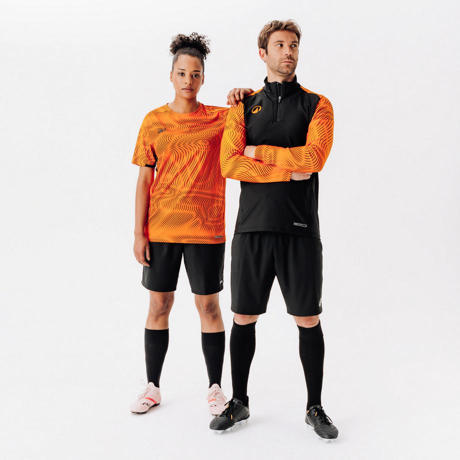 KIPSTA  Sweat-shirt homme football demi-zip polyester à motif 