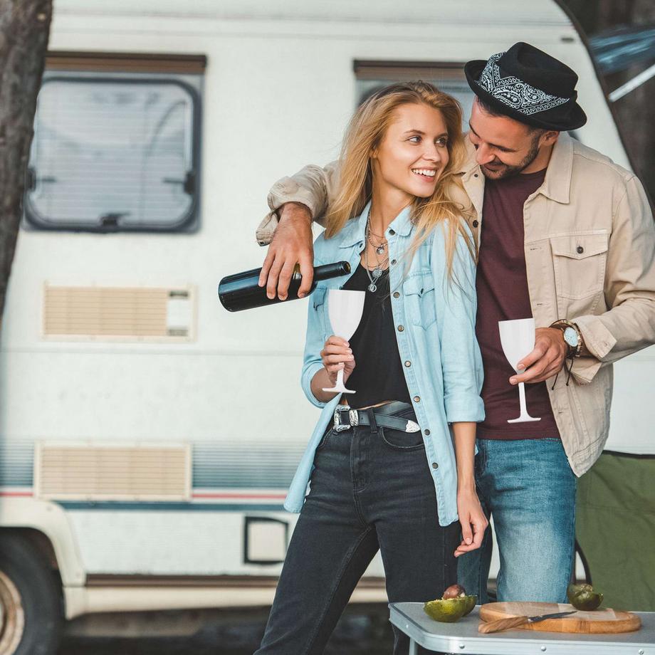 B2X  Verres à vin en plastique, lot de 6 