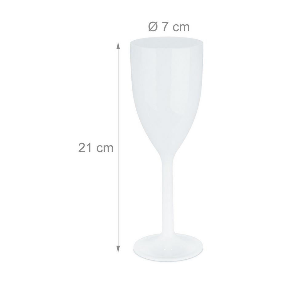 B2X  Verres à vin en plastique, lot de 6 