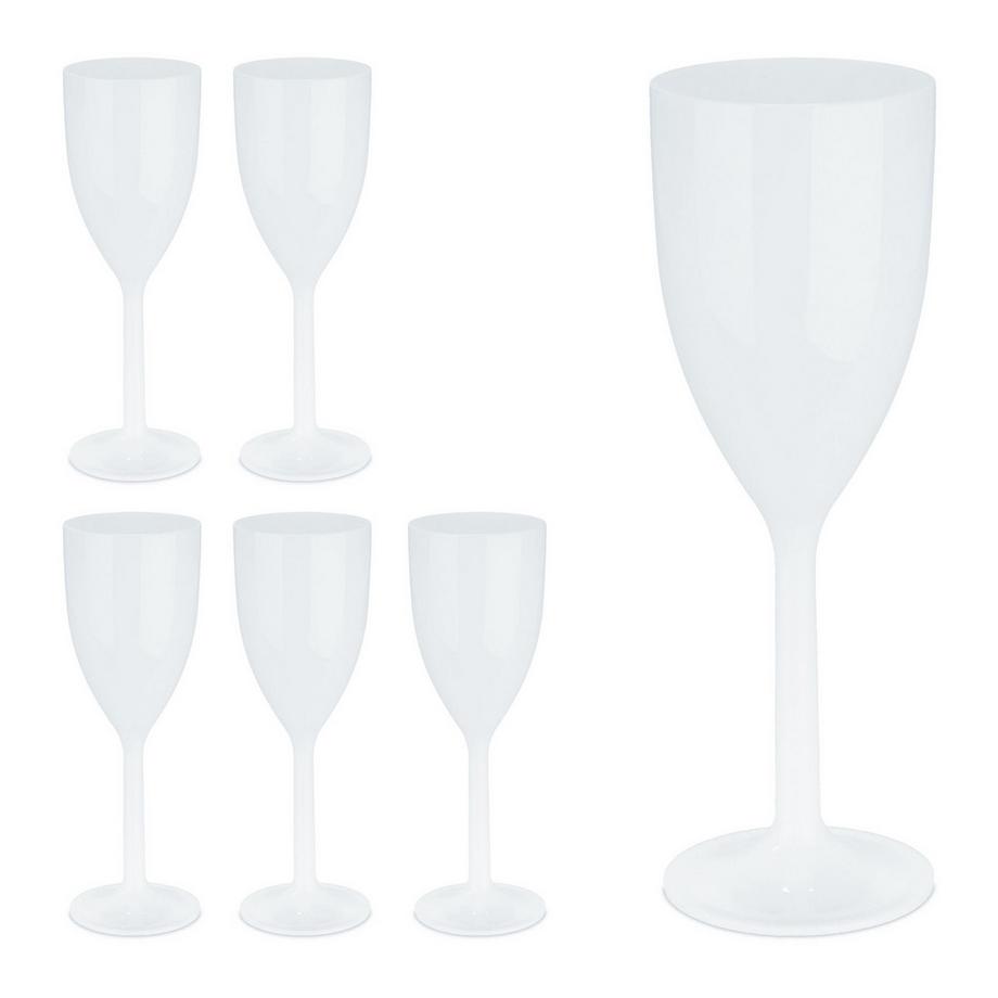 B2X  Verres à vin en plastique, lot de 6 
