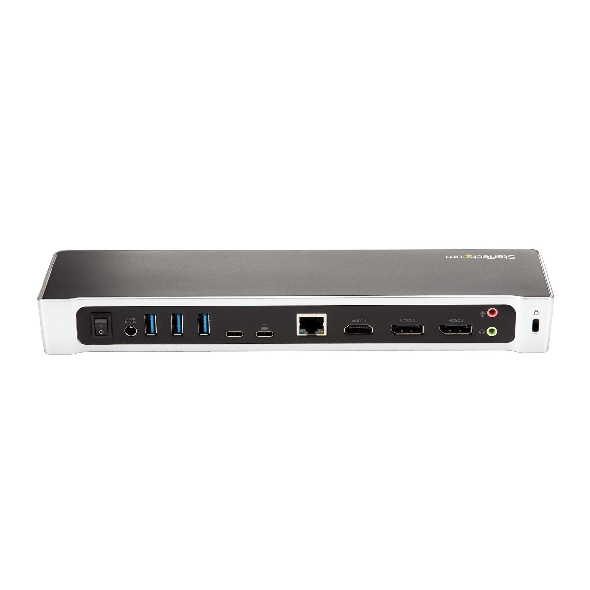 STARTECH.COM  Station d'accueil USB-C triple affichage 4K pour PC portable - 2x DP 1x HDMI - Power Delivery 