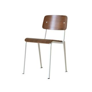 Tikamoon Stuhl aus Nussbaum und Metall white Mio  
