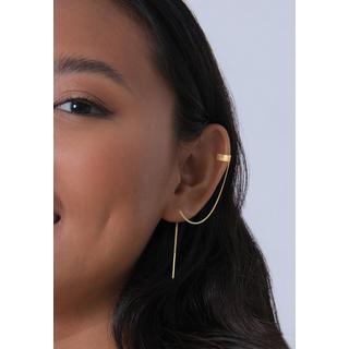 Elli  Ohrringe Earcuff Mit Kette Durchzieher Plättchen 