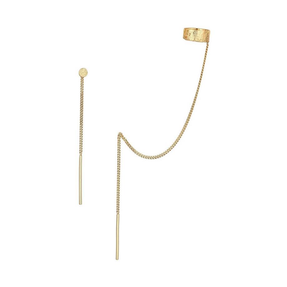 Ohrringe Earcuff Mit Kette Durchzieher Plättchen