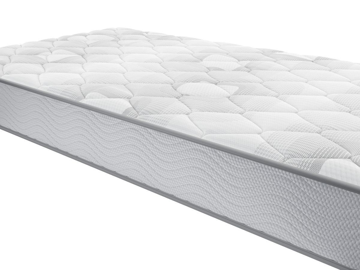 Ysmée Set aus Bettgestell mit Bettkasten + Taschenfederkernmatratze - 90 x 190 cm - Stärke 20 cm - Weiß - SONGE von YSMÉE  