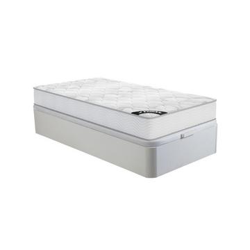 Set aus Bettgestell mit Bettkasten + Taschenfederkernmatratze - 90 x 190 cm - Stärke 20 cm - Weiß - SONGE von YSMÉE