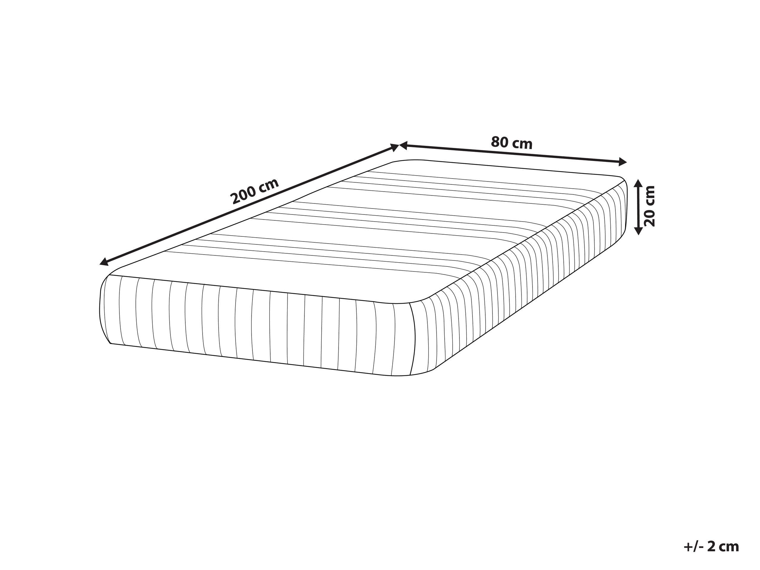 Beliani Matelas en mousse de gel en Polyester HAPPINESS Mittelfest (H2)  