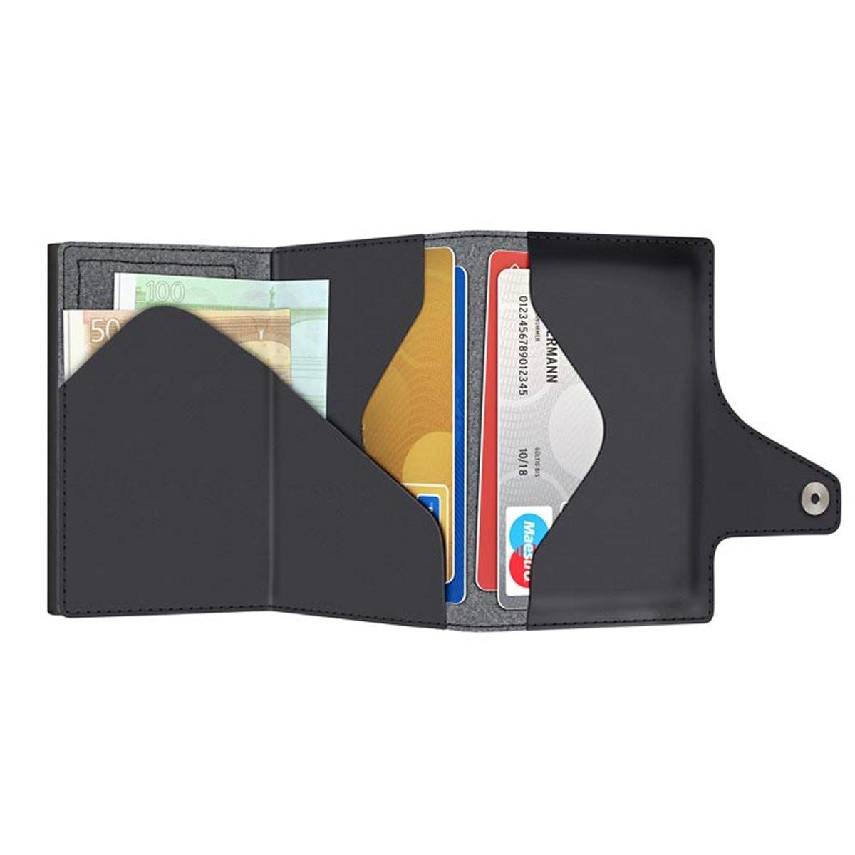 Tru Virtu Click & Slide Vegan Bio Apple Portefeuille Noir  