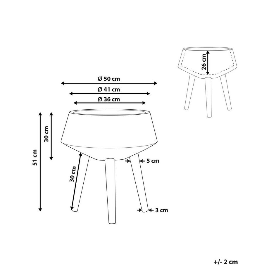 Beliani Vaso per piante rialzato en Fibra d\'argilla Retrò VARDIANI  