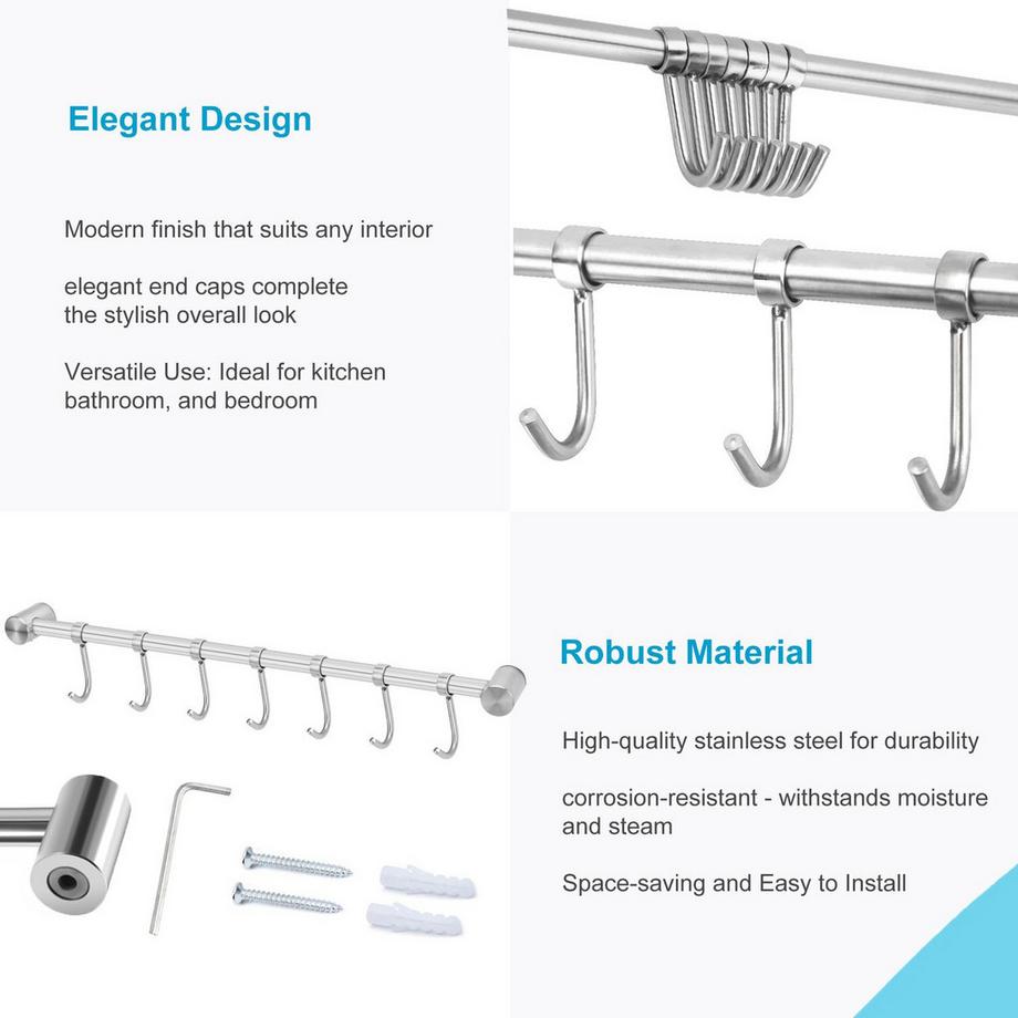 Intirilife Barre De Suspension De Cuisine  
