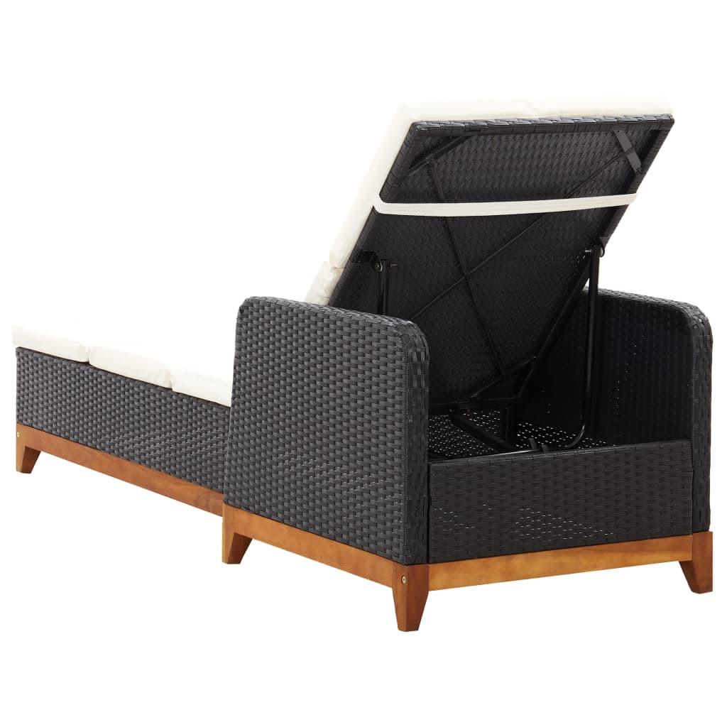 VidaXL Chaise longue rotin synthétique  