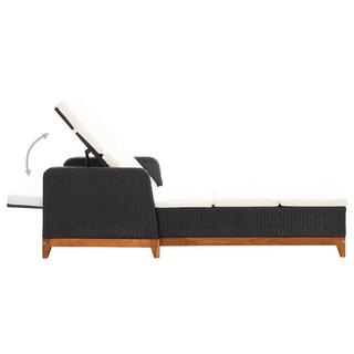 VidaXL Chaise longue rotin synthétique  