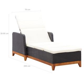 VidaXL Chaise longue rotin synthétique  