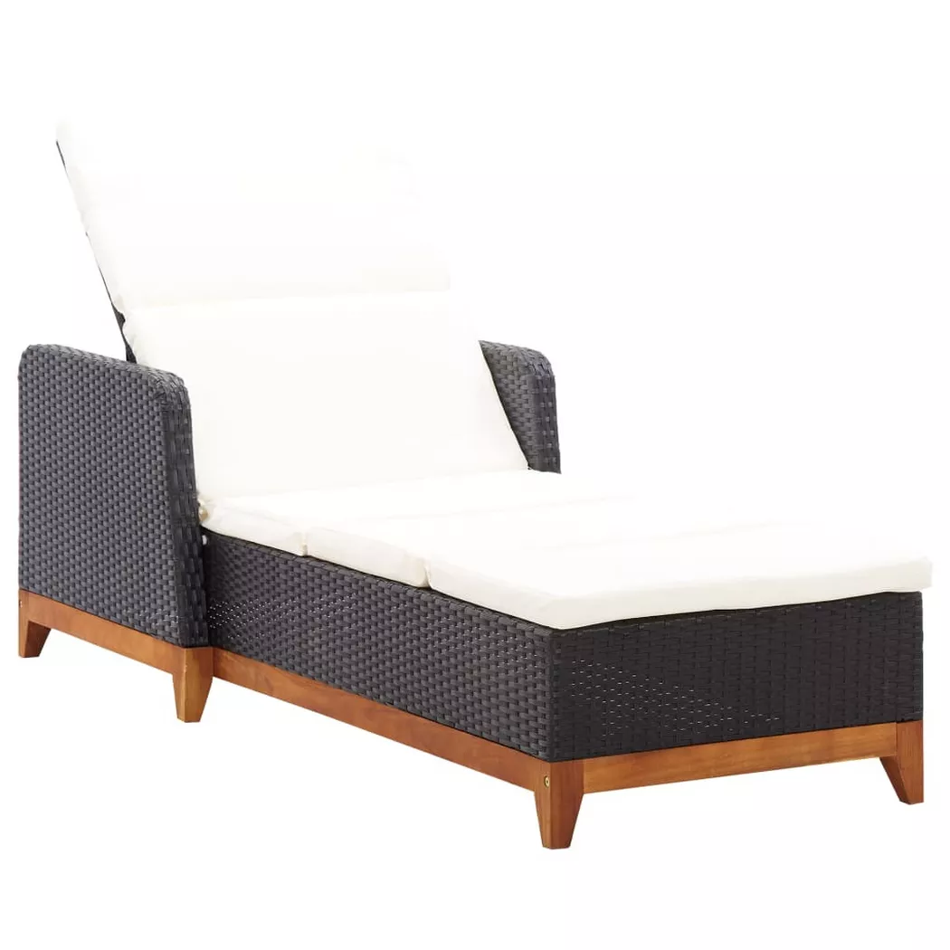 VidaXL - Gartenliege poly-rattan, One Size, Schwarz