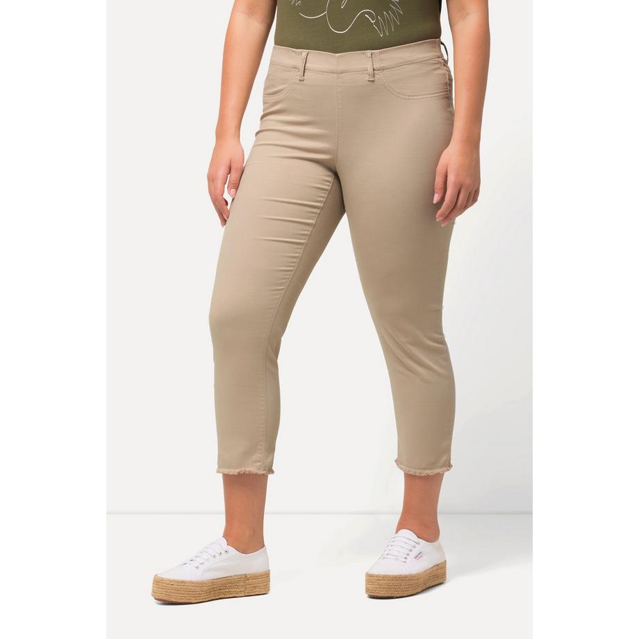 Ulla Popken Sienna 7/8 Hose Schmales Bein Fransensaum  