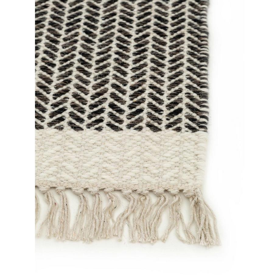 Benuta Wollteppich Läufer Kim SchwarzWeiß  