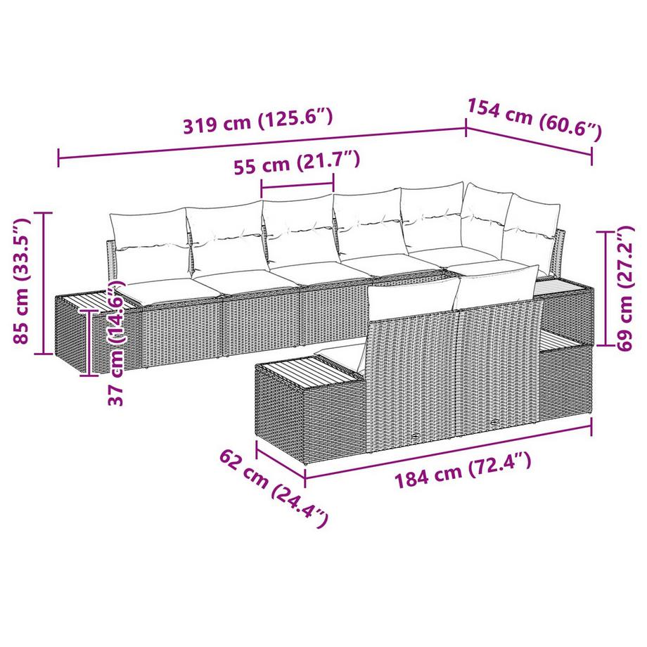 VidaXL Outdoor-sofa poly-rattan  