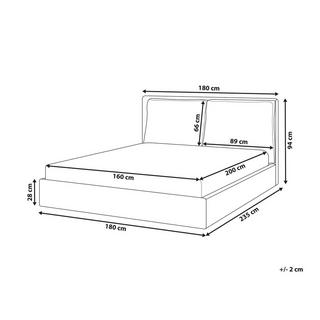 Beliani Letto en Velluto Scandinavo BAJONNA  