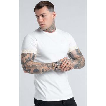 T-Shirts Ecru Elastic Cuff T-Shirt