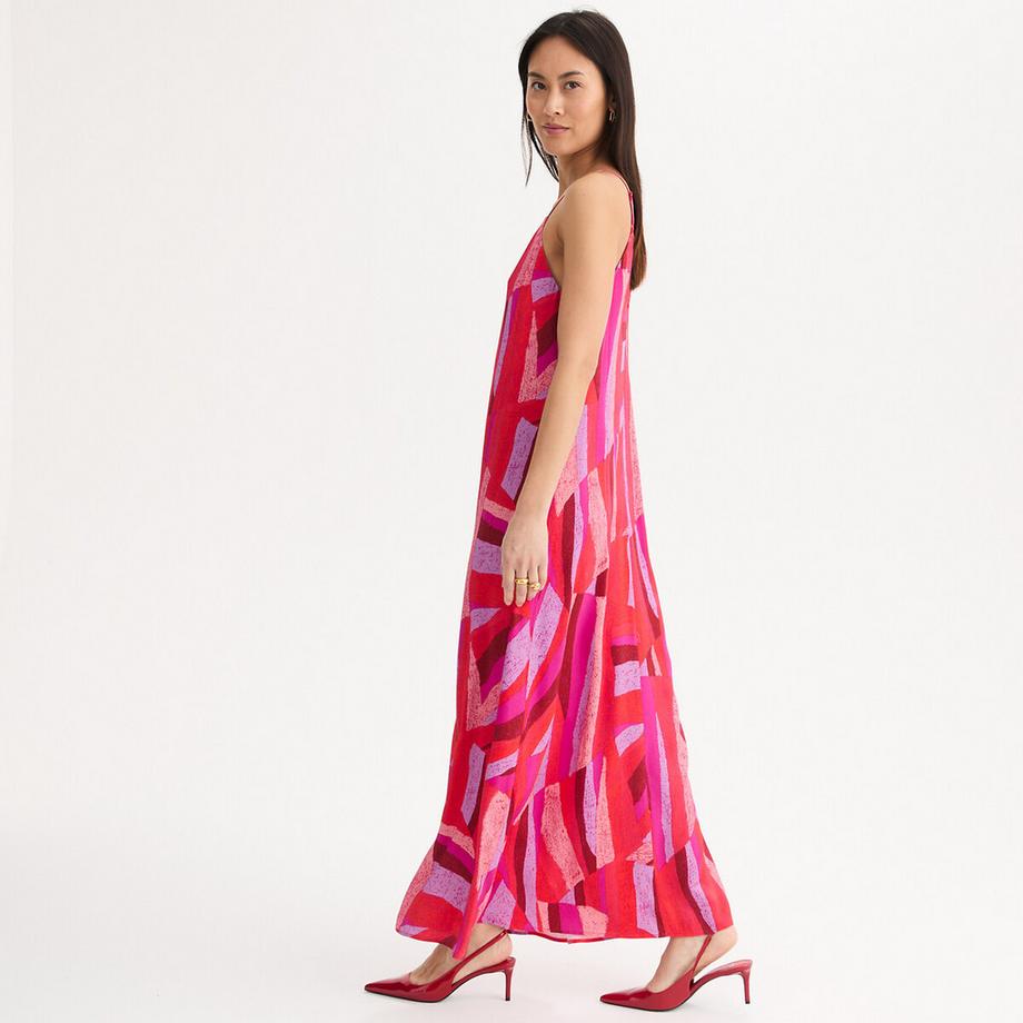 La Redoute Collections Bedrucktes langes Viskosekleid mit dünnen Trägern  