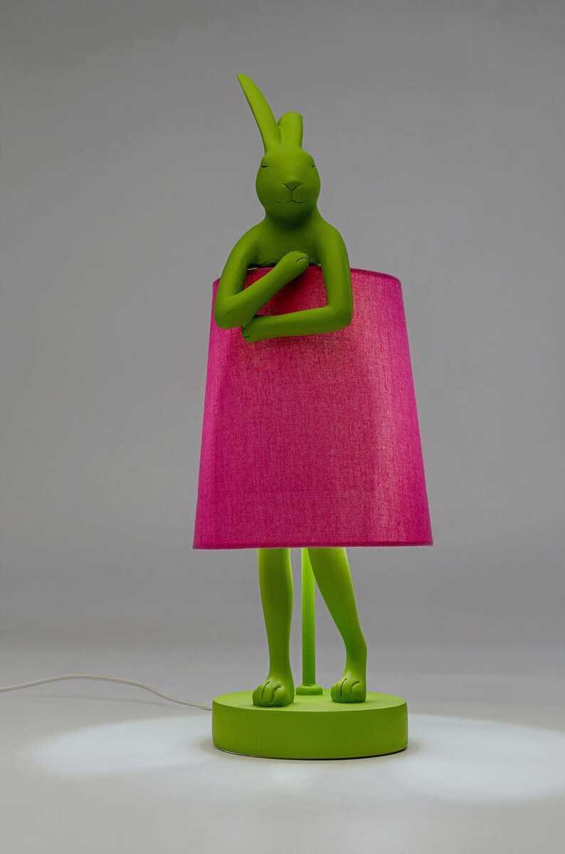 KARE Design Lampe de table Animal Rabbit vert rose 50  