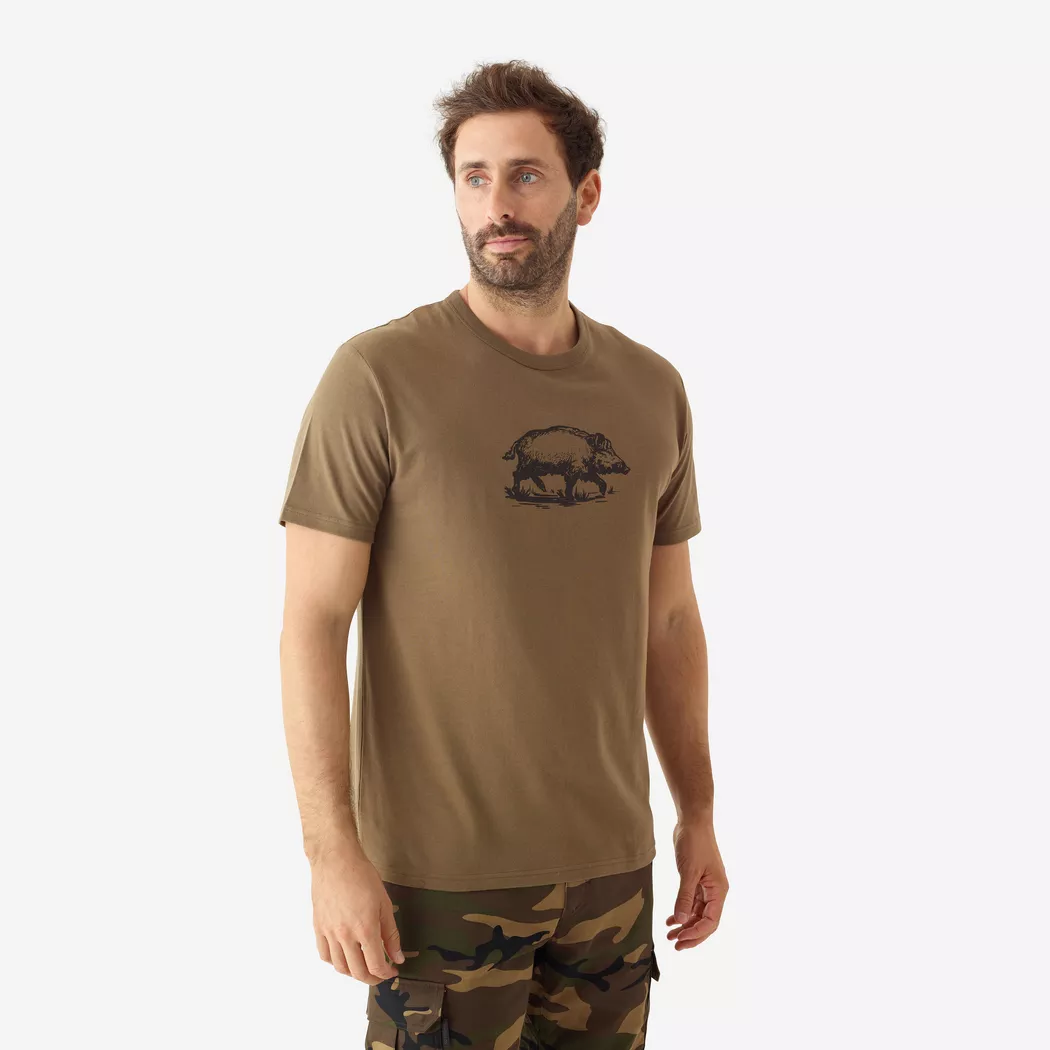 SOLOGNAC - T-Shirt Wildschwein Baumwolle, L, Multicolor