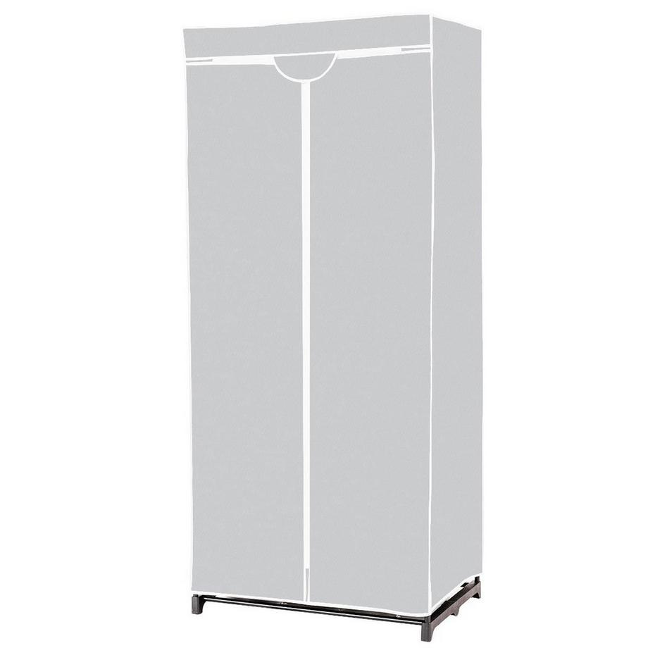 Armoire en tissu 75 x 50 x 170 cm, choix de couleurs, avec tringle à vêtements, gris