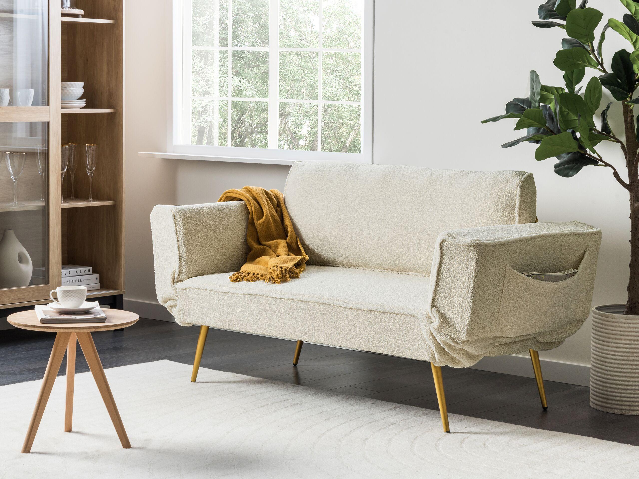 Beliani Schlafsofa aus Bouclé Modern SAARELA  