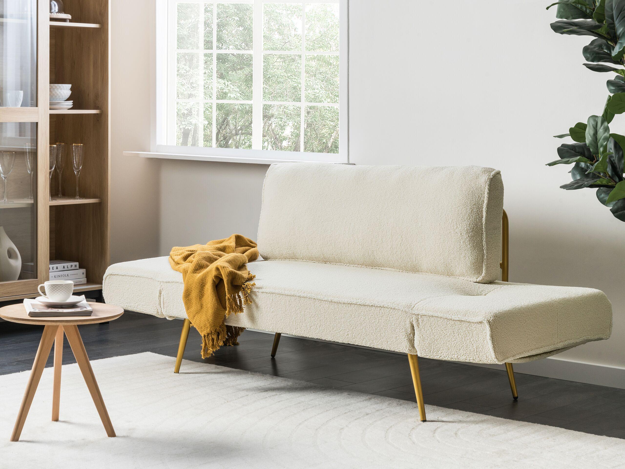 Beliani Schlafsofa aus Bouclé Modern SAARELA  