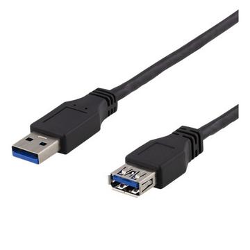 Deltaco USB 3.1 Gen1 Verlängerungskabel, ha - ho 2 m - Schwarz