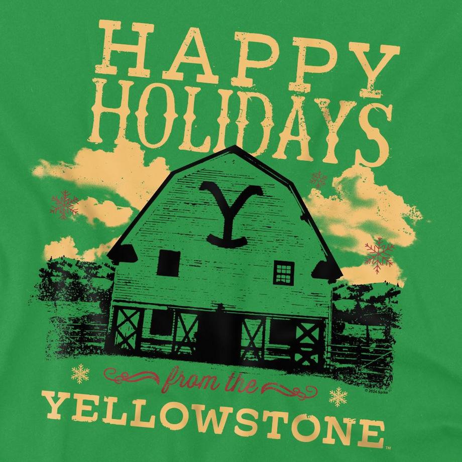 Yellowstone  Happy Holidays Maglietta Natale 