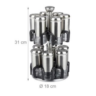 B2X Étagère à épices avec 12 pots en verre  