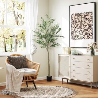 Northio Kunstpflanze, Künstlicher Olivenbaum, 900 Blätter, 40 Oliven, stabiler Blumentopf, Dekorationspflanze  