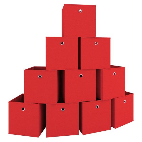VCM Lot de 10 boîtes pliantes Boîte pliante en tissu Boîte pliante Boîte à étagères Rangement Boxas  