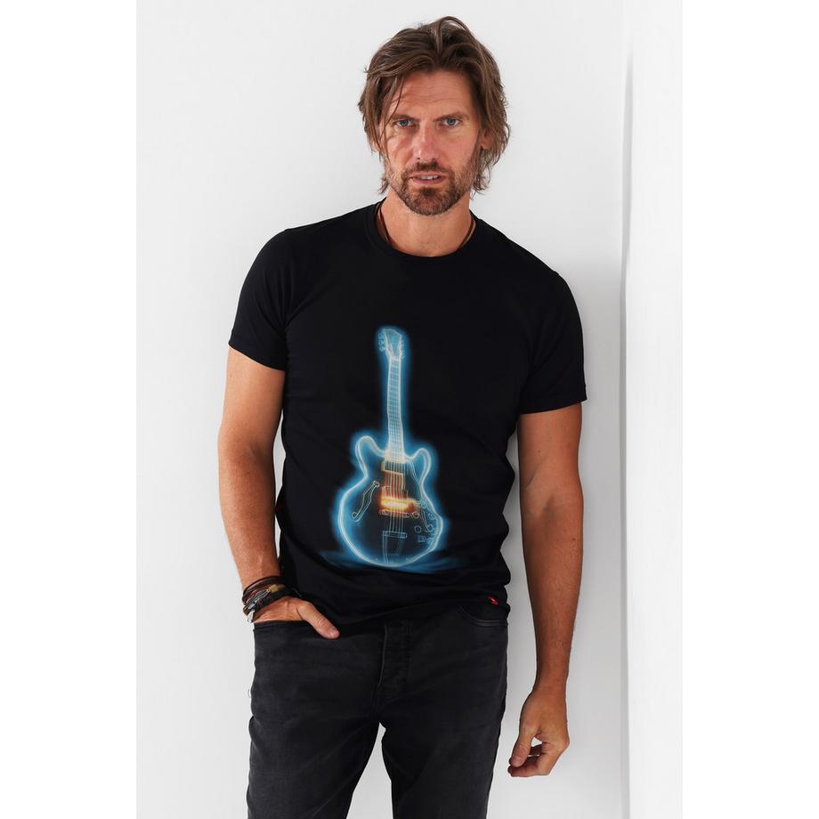 T-Shirt mit Neon-Gitarre