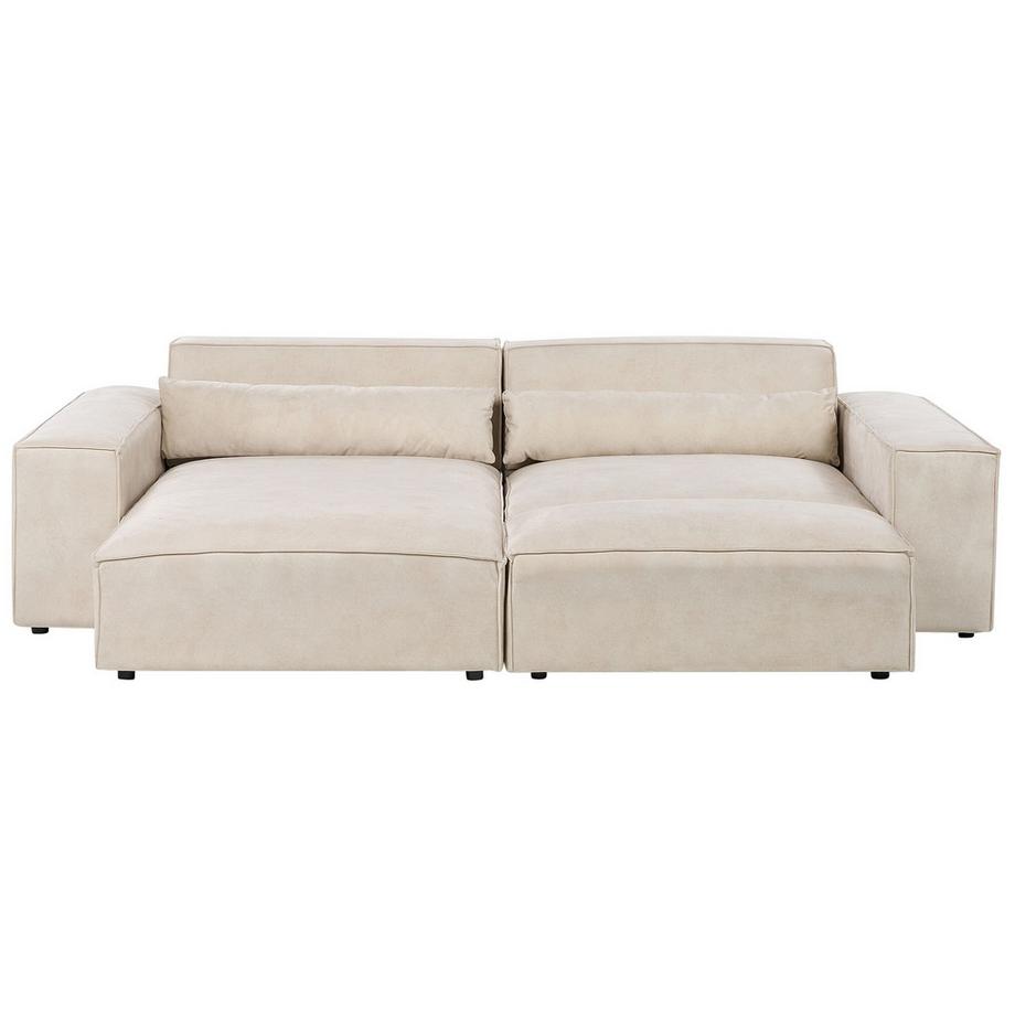 Ecksofa mit Ottomane aus Samtstoff  HELLNAR