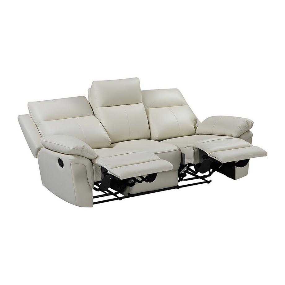 Vente-unique Relaxgarnitur 3+2+1 Büffelleder Elfenbein PAKITA  