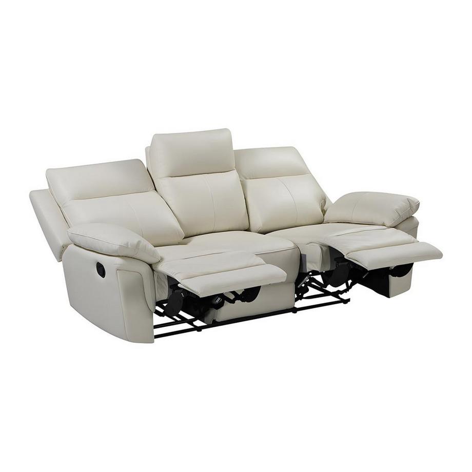 Vente-unique Relaxgarnitur 3+2+1 Büffelleder Elfenbein PAKITA  