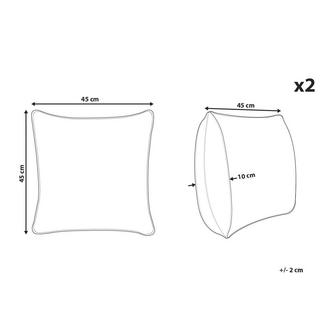 Beliani Lot de 2 coussins décoratifs en Coton Traditionnel SHADRACK  