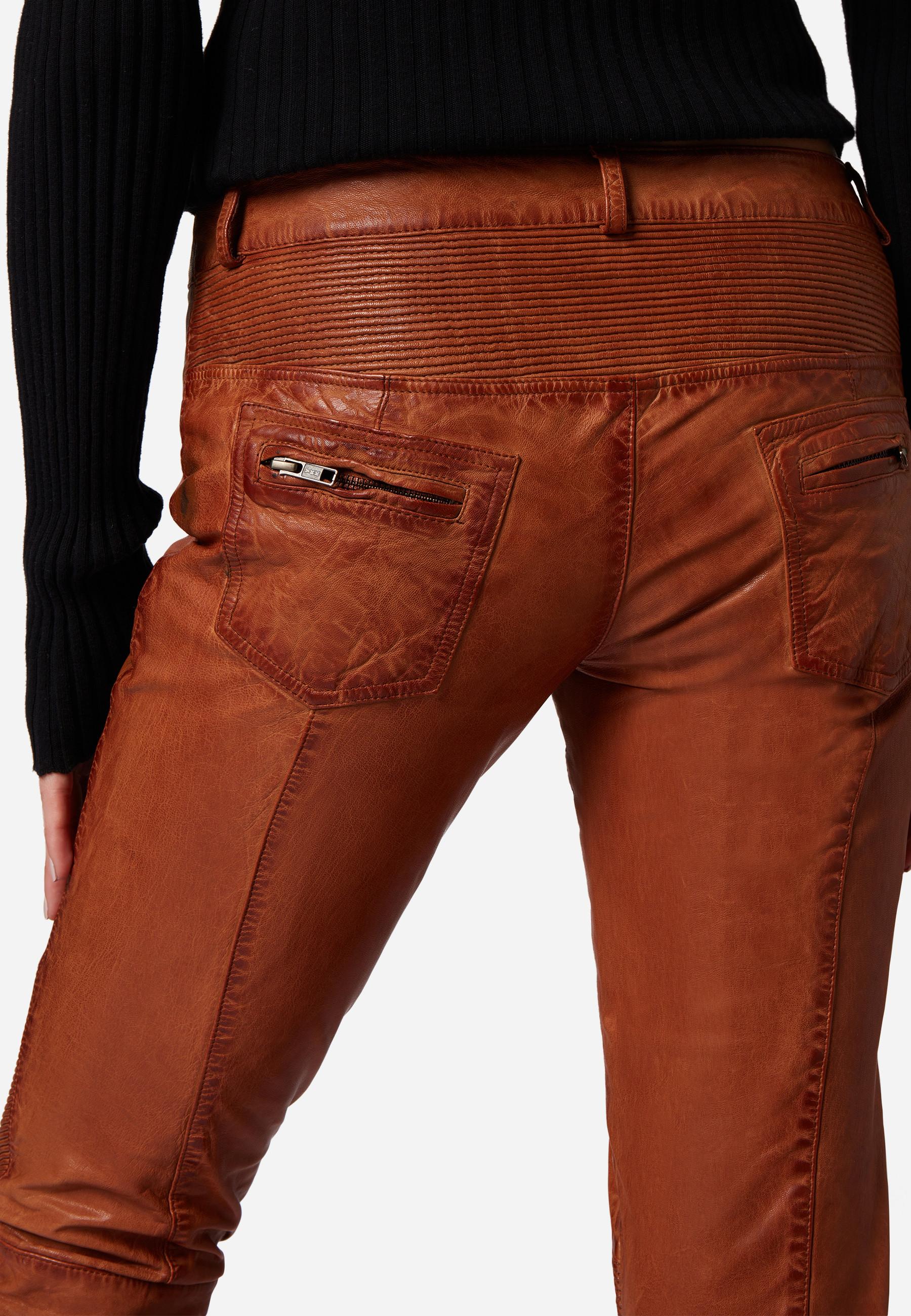 RICANO  Pantaloni in pelle da donna Donna, con elementi da biker 