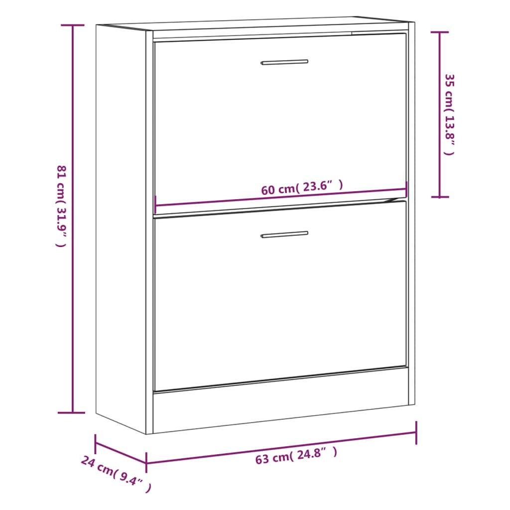 VidaXL Armoire à chaussures bois d'ingénierie  