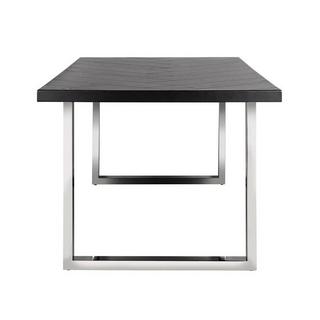 mutoni Table à manger Nalo plaqué chêne pieds U argent 235x100  