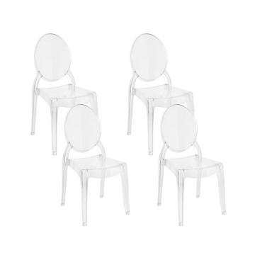 Set mit 4 Stühlen aus Polycarbonat Modern MERTON