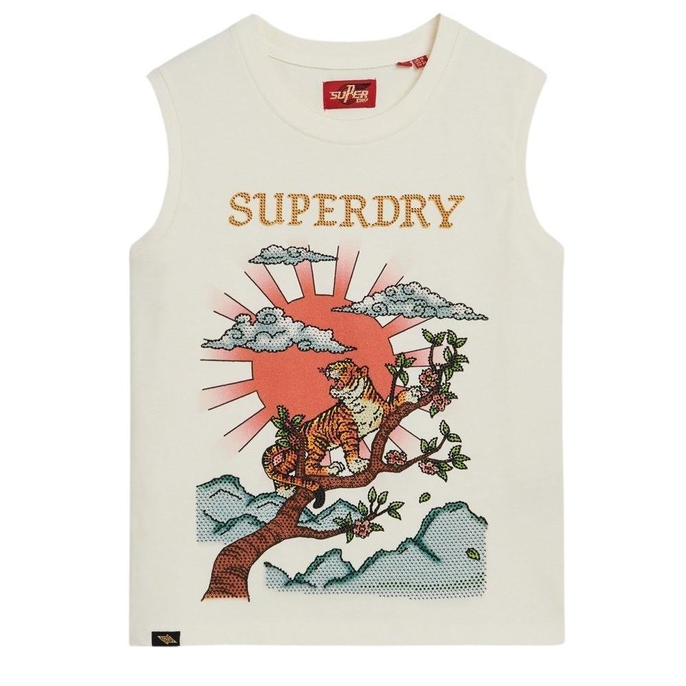 Superdry  débardeur à strass effet tatouage 