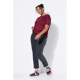 Studio Untold Jean Mom Rivets Fantaisie 5 Poches Taille Élastique  