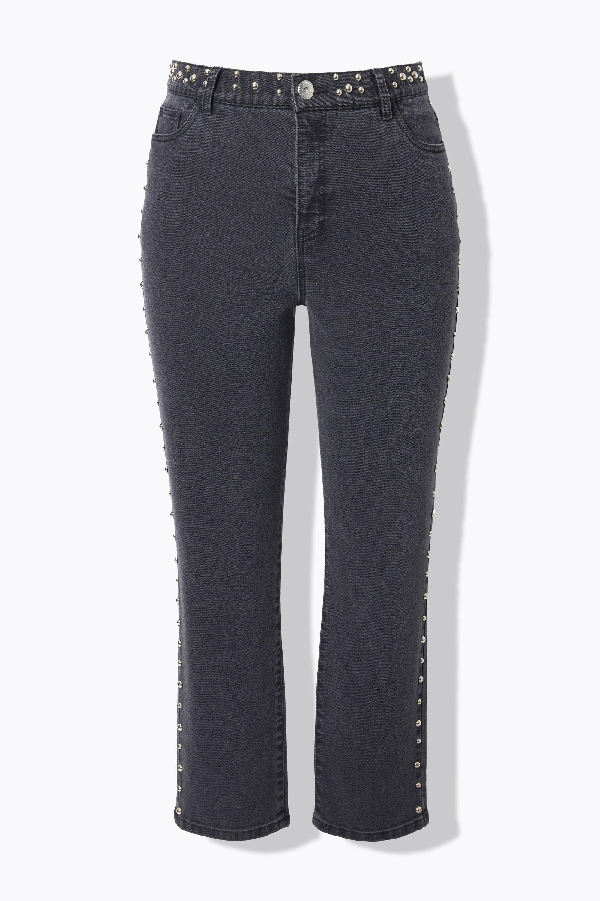 Studio Untold Jean Mom Rivets Fantaisie 5 Poches Taille Élastique  