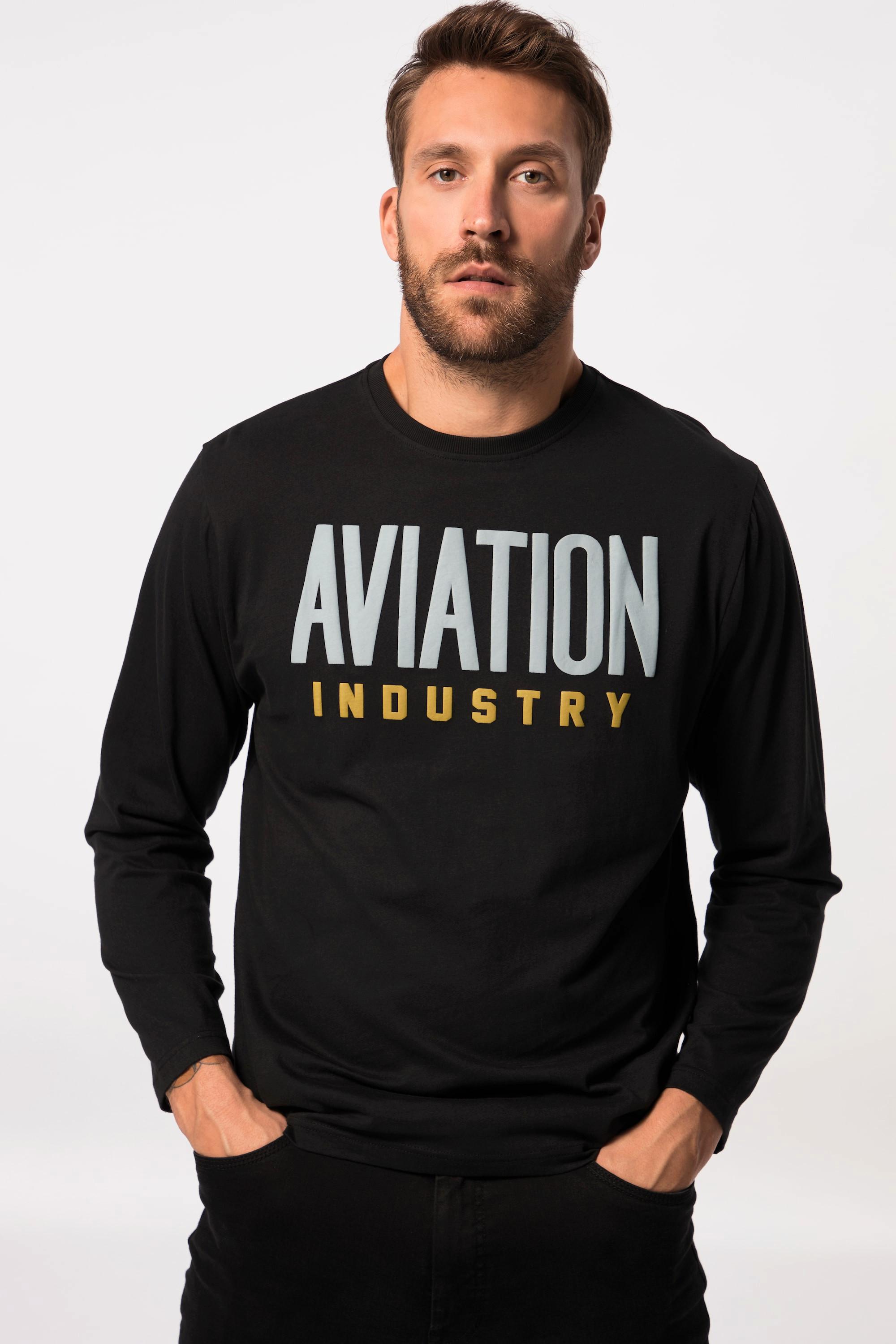 JP1880 T-shirt manches longues col rond imprimé caoutchouté Tall  