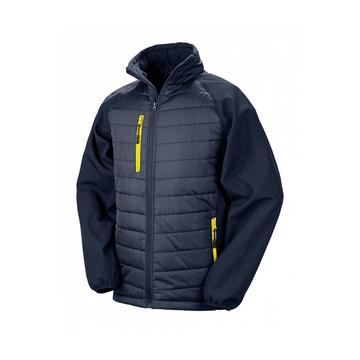 recycelte daunenjacke softshell black compass softshell