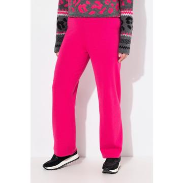 Pantalon en maille fine et indéformable, jambe large, taille élastique